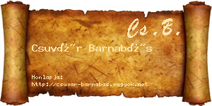 Csuvár Barnabás névjegykártya